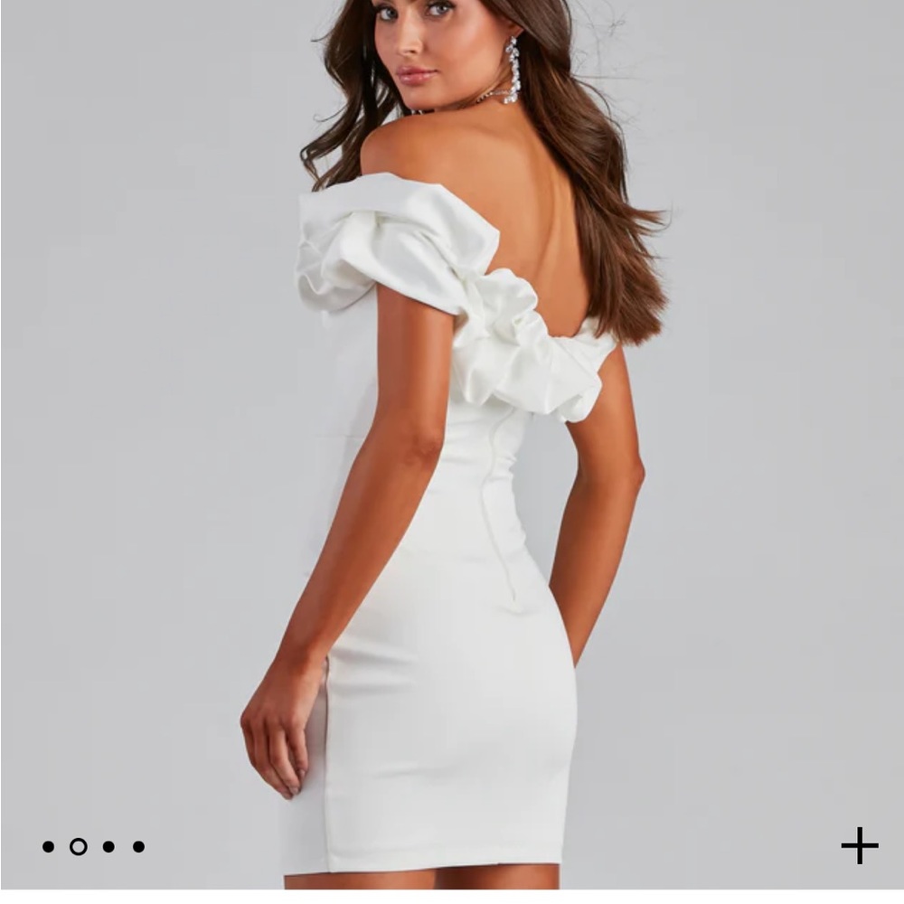Windsor White Dress Ruffle Strapless Mini Dress - Picture 5 of 5